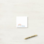 Rainbow and Clouds With Your Name Post-it® Notes (Op bureau)