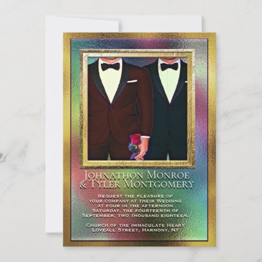 Rainbow and Gay Wedding Kaart (Voorkant)