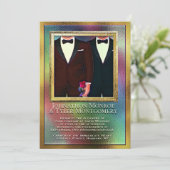 Rainbow and Gay Wedding Kaart (Staand voorkant)