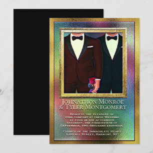 Rainbow and Gay Wedding Kaart