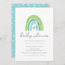 Rainbow and hearts Blauw Baby shower