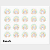 Rainbow and stars baby shower classic round stick ronde sticker (Vel)