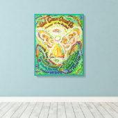 Rainbow Angel Cancer kan geen Canvas Art afdrukken (Insitu (Houten vloer))