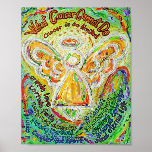Rainbow Angel Cancer Poem Art Poster Afdrukken (Voorkant)