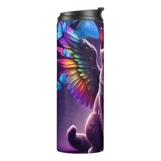 Rainbow Angel Cat Thermosbeker (Gedraaid links)