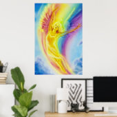 Rainbow Angel door Lisa Iris Poster (Thuiskantoor)