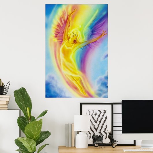 Rainbow Angel door Lisa Iris Poster (Thuiskantoor)