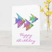 Rainbow Angel Fish Kaart (Gele Bloem)