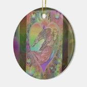 Rainbow Angel met hart Keramisch Ornament (Links)
