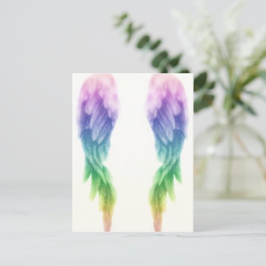 Rainbow Angel Wings Briefkaart (Staand voorkant)
