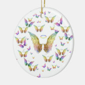Rainbow Angel Wings en Halos Keramisch Ornament (Links)