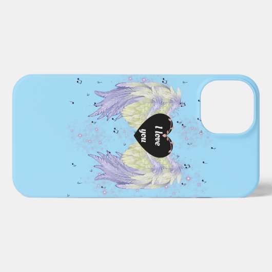 Rainbow angel wings iPhone hoesje (Achterkant horizontaal)