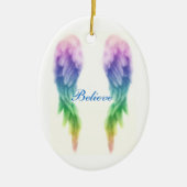 Rainbow Angel Wings Keramisch Ornament (Voorkant)