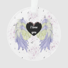 Rainbow angel wings ornament