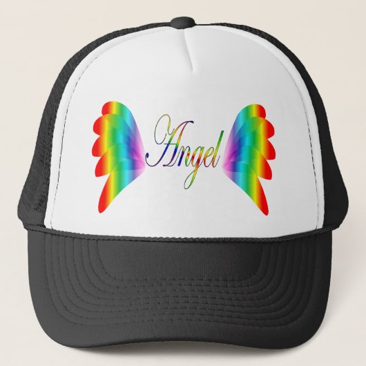Rainbow Angel Wings W/ de Word Angel Trucker Pet (Voorkant)