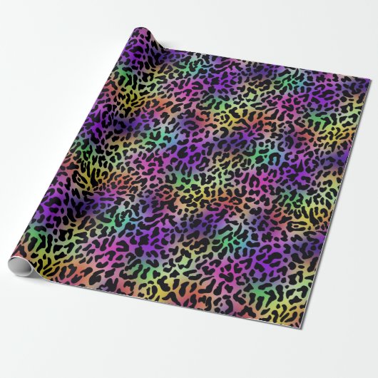 Rainbow Animal Print Cadeaupapier (Uitgerold)
