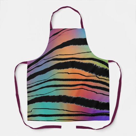 Rainbow Animal Print Chef Keuken Kunst + Ambachten Schort (Voorkant)
