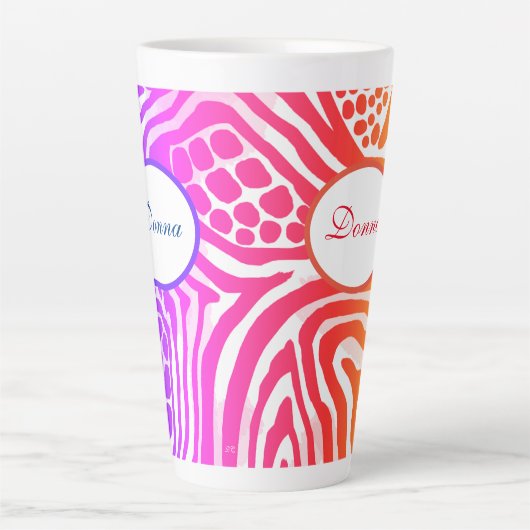 Rainbow Animal Print Latte Mok (Voorkant)