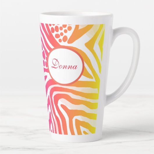 Rainbow Animal Print Latte Mok (Rechts)