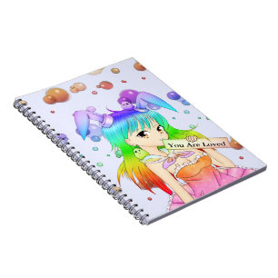 Rainbow Anime Bunny Girl Notitieboek