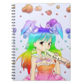 Rainbow Anime Bunny Girl Notitieboek (Voorkant)