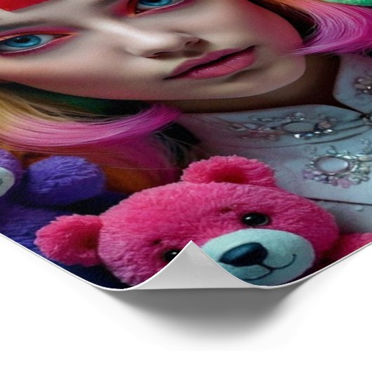 Rainbow Anime Woman Poster (Hoek)