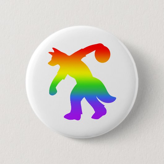 Rainbow Anthropomorphic Canine Bowling Button 0001 (Voorkant)