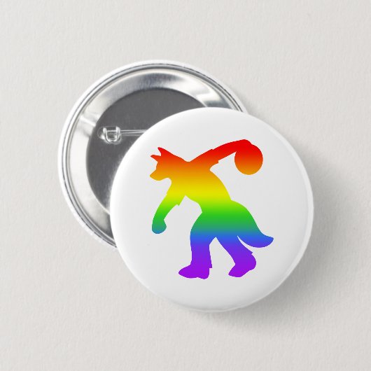 Rainbow Anthropomorphic Canine Bowling Button 0001 (Voorkant /achterkant)