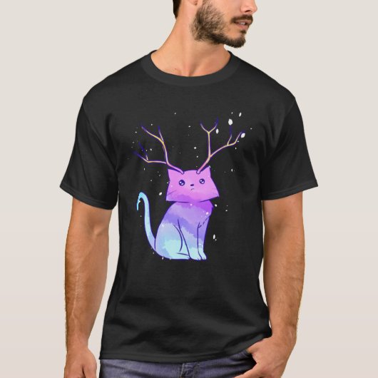 Rainbow Antler Cat Classic T-Shirt (Voorkant)