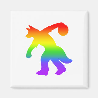 Rainbow Antropomorphic Canine Bowling Magnet 0001