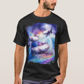 Rainbow aolotl in Space, Galay aolotls T-shirt