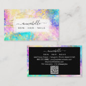 *~* Rainbow AP26 Etheral OPAL QR Gold Glitter Visitekaartje (Voorkant / Achterkant)