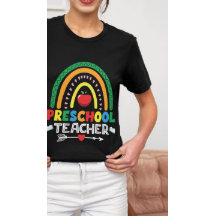 Rainbow & Apple Preschool Teacher Graphic