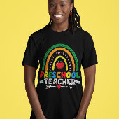 Rainbow & Apple Preschool Teacher Graphic Tri-Blend Shirt