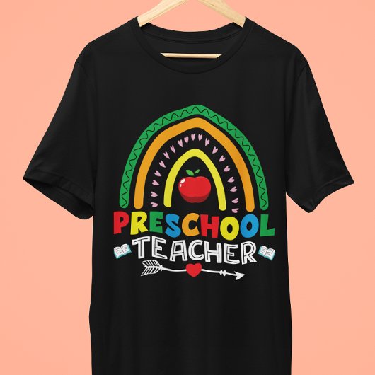 Rainbow & Apple Preschool Teacher Graphic Tri-Blend Shirt