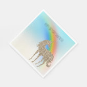 Rainbow Aqua Ombre Gold Glitter Unicorn Servet (Hoek)