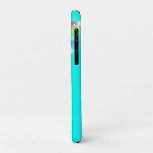 Rainbow aqua sky en sterren aangepaste naam Case-Mate iPhone case (Achterkant/links)