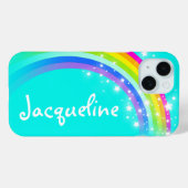 Rainbow aqua sterren felle sky hoesje (Achterkant (horizontaal))