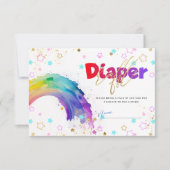 Rainbow Aquarel Baby shower Luier Raffle Kaart (Voorkant)