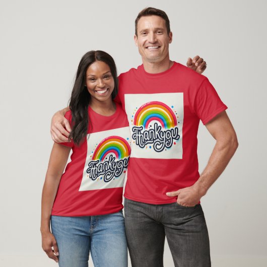 Rainbow Arch Dank u Mannen T-shirt (Unisex)