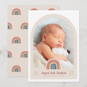 Rainbow Arch Foto geboorteaankondiging Kaart (Voorkant / Achterkant)