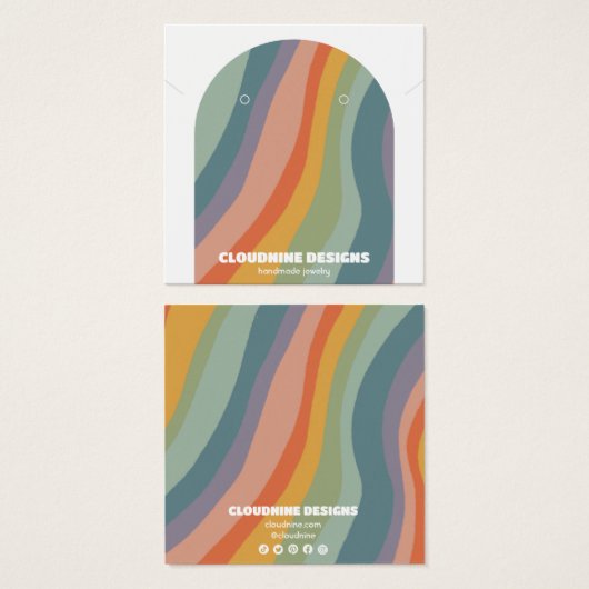 Rainbow Arch Oorbel Ketting Sieraden Display Kaart (Voorkant /achterkant)