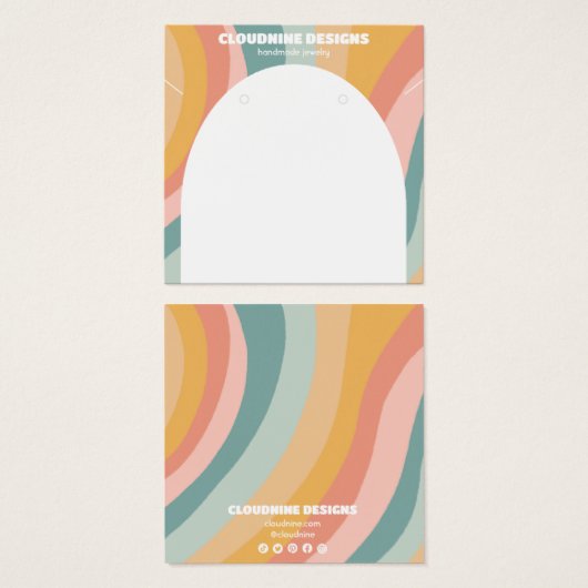 Rainbow Arch Oorbel Ketting Sieraden Display Kaart (Voorkant /achterkant)