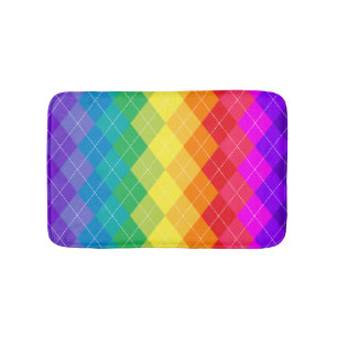 Rainbow Argyle Pattern Badmat
