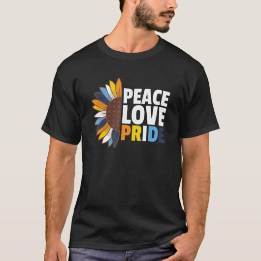 Rainbow Aroace Flag Pride Lgbtq Sunflower T-shirt (Voorkant)