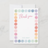 Rainbow Art Birthday Party Bedankkaart (Voorkant)