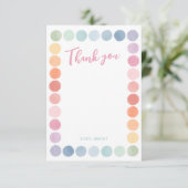 Rainbow Art Birthday Party Bedankkaart (Staand voorkant)