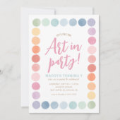 Rainbow Art Birthday Party Kaart (Voorkant)