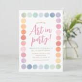 Rainbow Art Birthday Party Kaart (Staand voorkant)