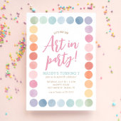 Rainbow Art Birthday Party Kaart